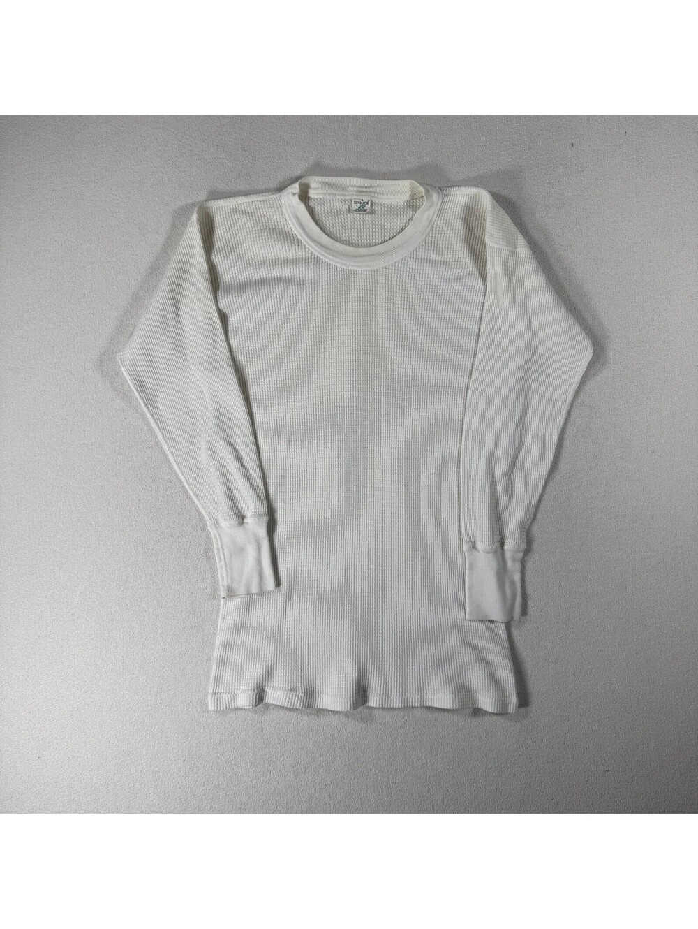 Vintage Spruce White Waffle Knit Thermal Long Sleeve Shirt Size XL